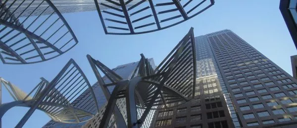 Banking in Calgary - towers with palms